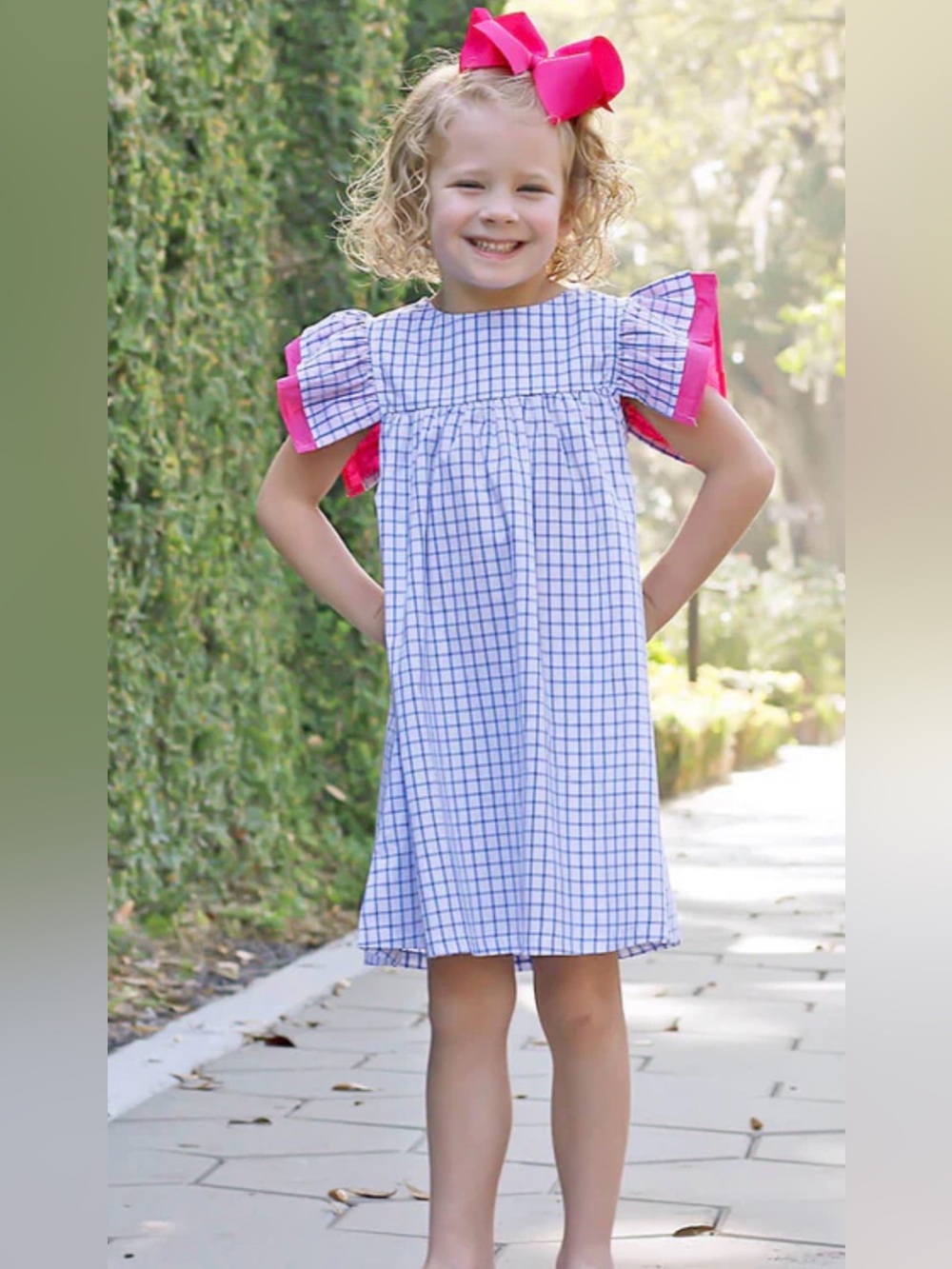 Classic Whimsy Blue Windowpane Maeve Dress